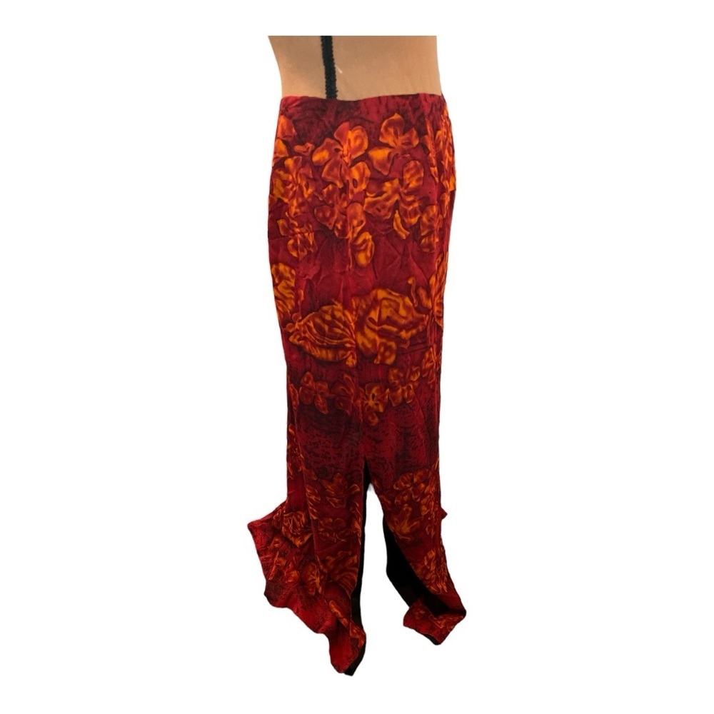 TAPP NY 100% Silk Floral Maxi Skirt Size 6 #G18 - Picture 2 of 4